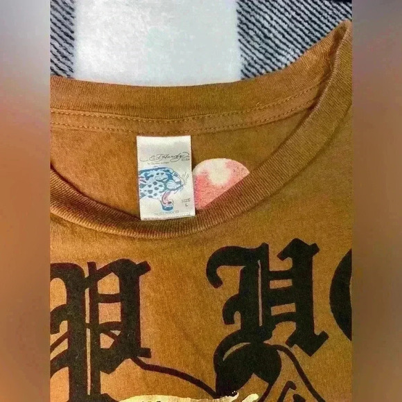 Ed Hardy Kids by Christian Audigier brown graphic large short sleeve t-shirt - Picture 3 of 4